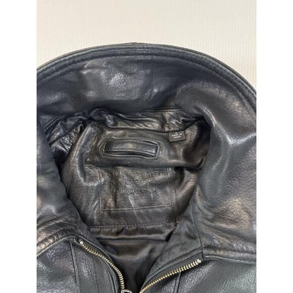 Men's Roundtree And Yorke Leather Bomber Jacket Size Large - Picture 4 of 9